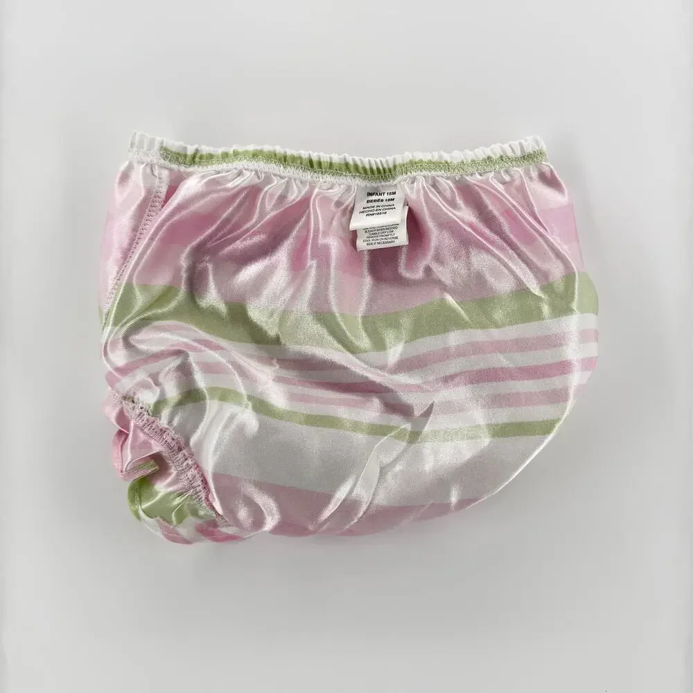 Youngland Infant 18M Easter Dress Pink Green Striped with Bloomers Spring Outfit - Picture 13 of 13